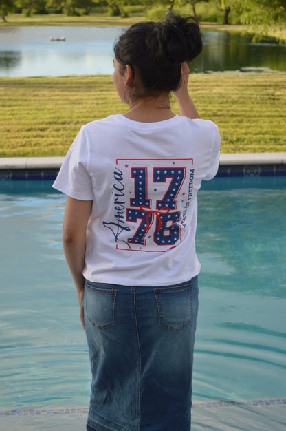 1776 Red, White & Radiant Tee