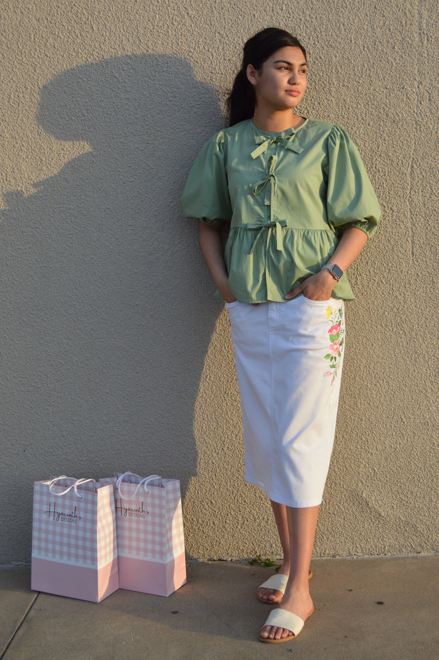 The Olive Bow Front Blouse
