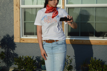 USA Pretty Bow Short Sleeve Tee
