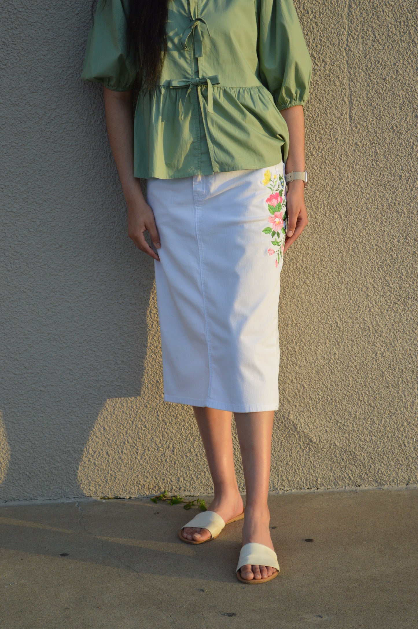 The Olive Bow Front Blouse