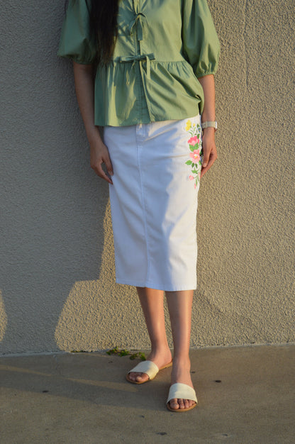 The Olive Bow Front Blouse
