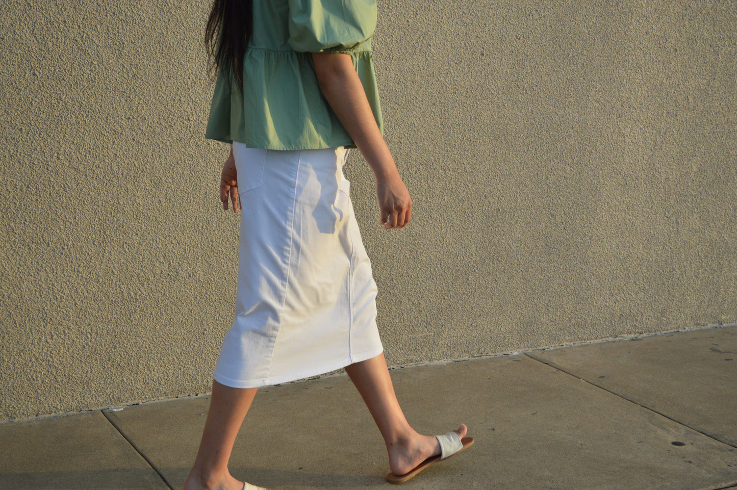 The Garden Grace Embroidered Denim Skirt here