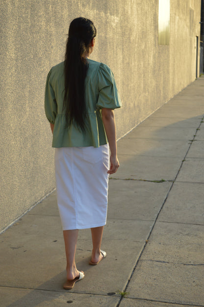 The Olive Bow Front Blouse