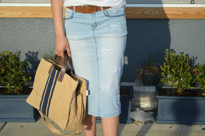 Navy Stripe Tote Bag