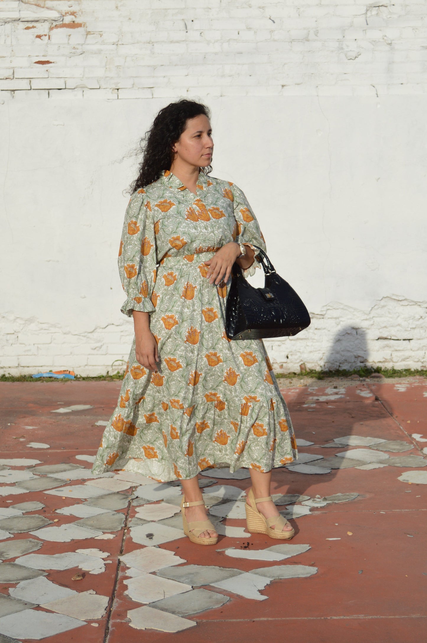 The Marigold Grace Pleated Dress