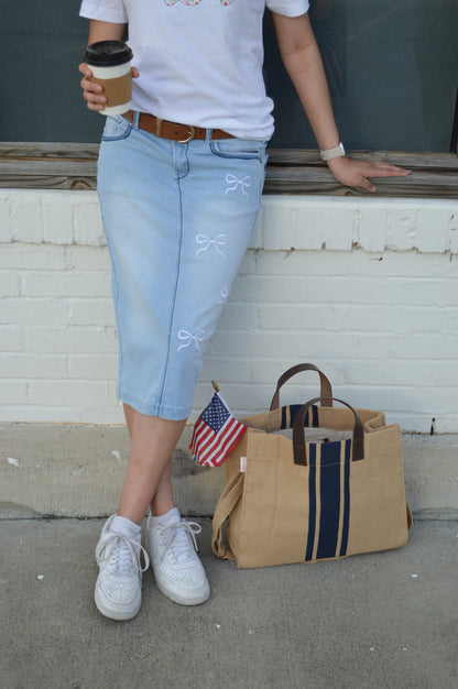 Hot Pink Stripe Tote Bag