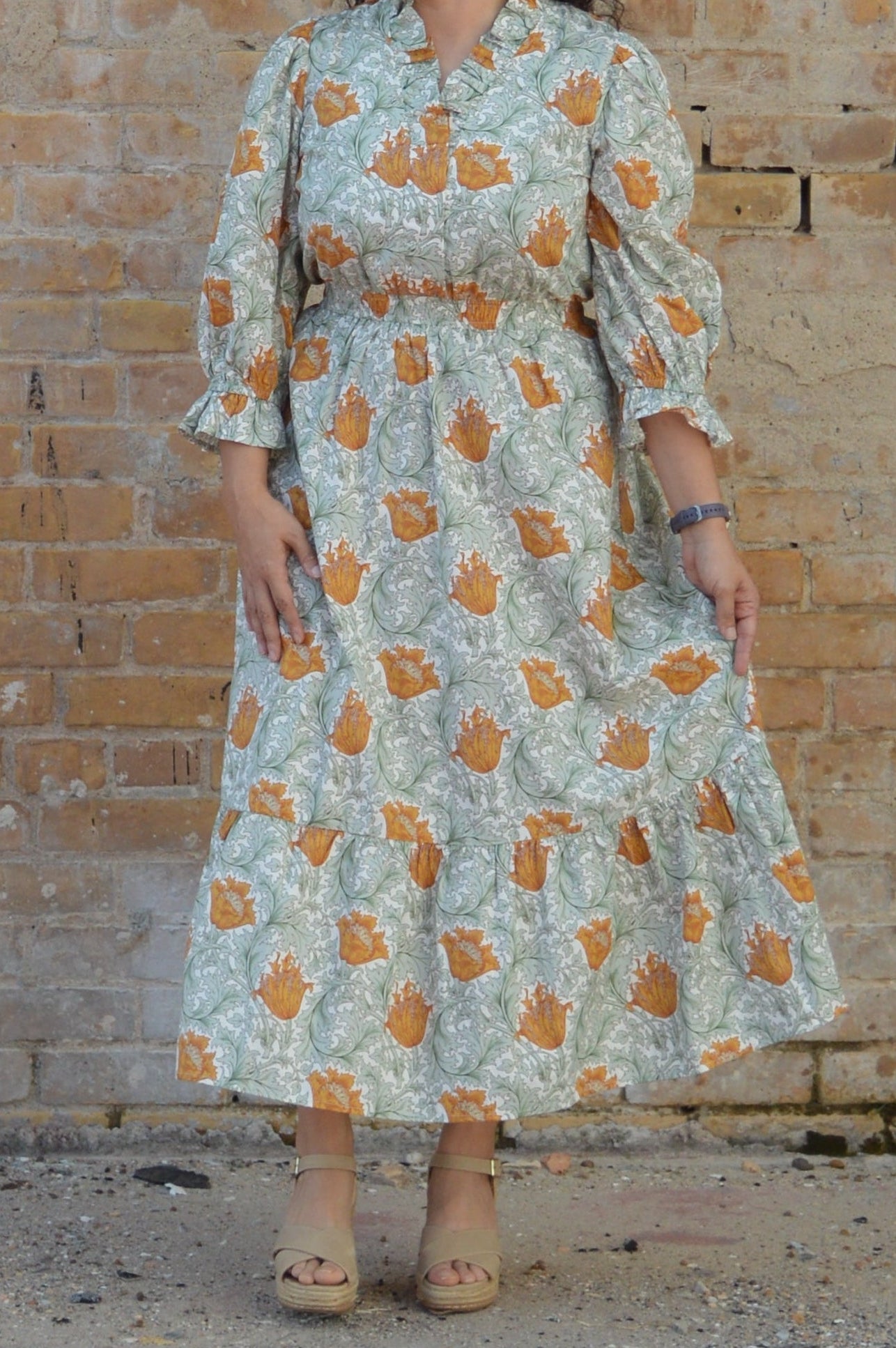 The Marigold Grace Pleated Dress