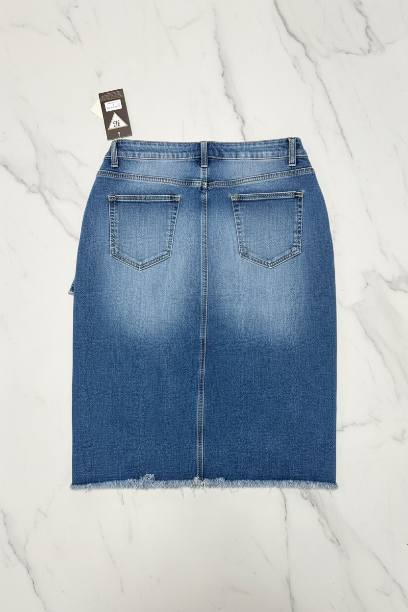 Tie Waist Denim Skirt