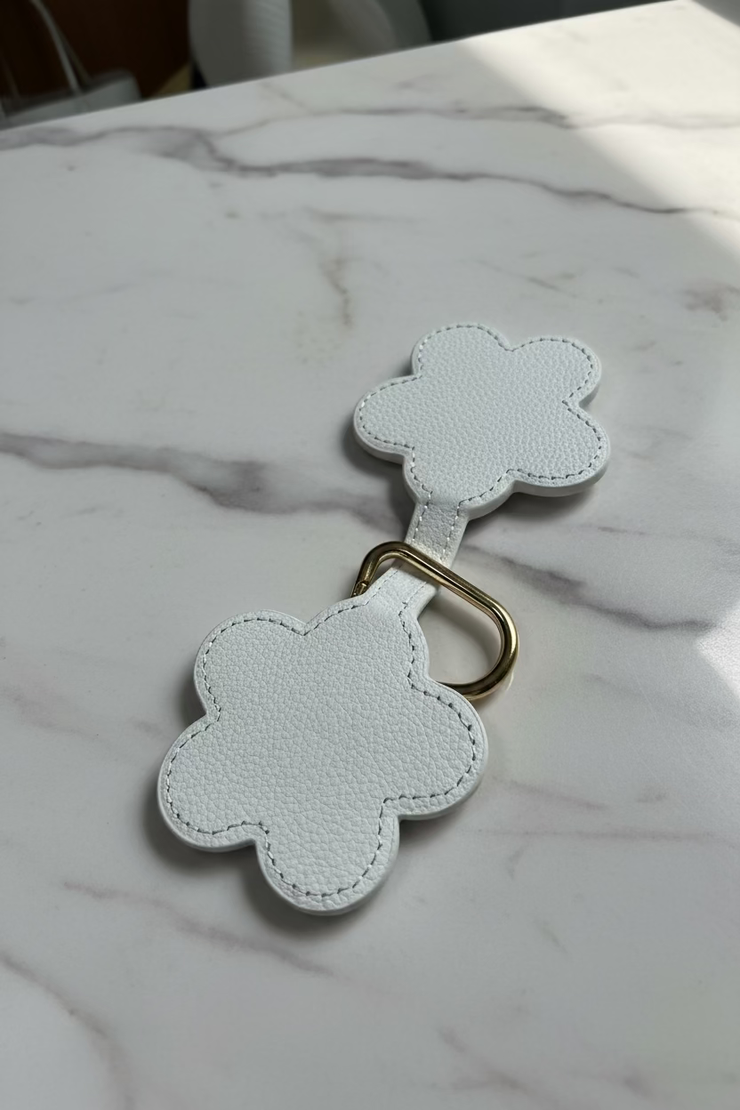 White Flower Hat Clip