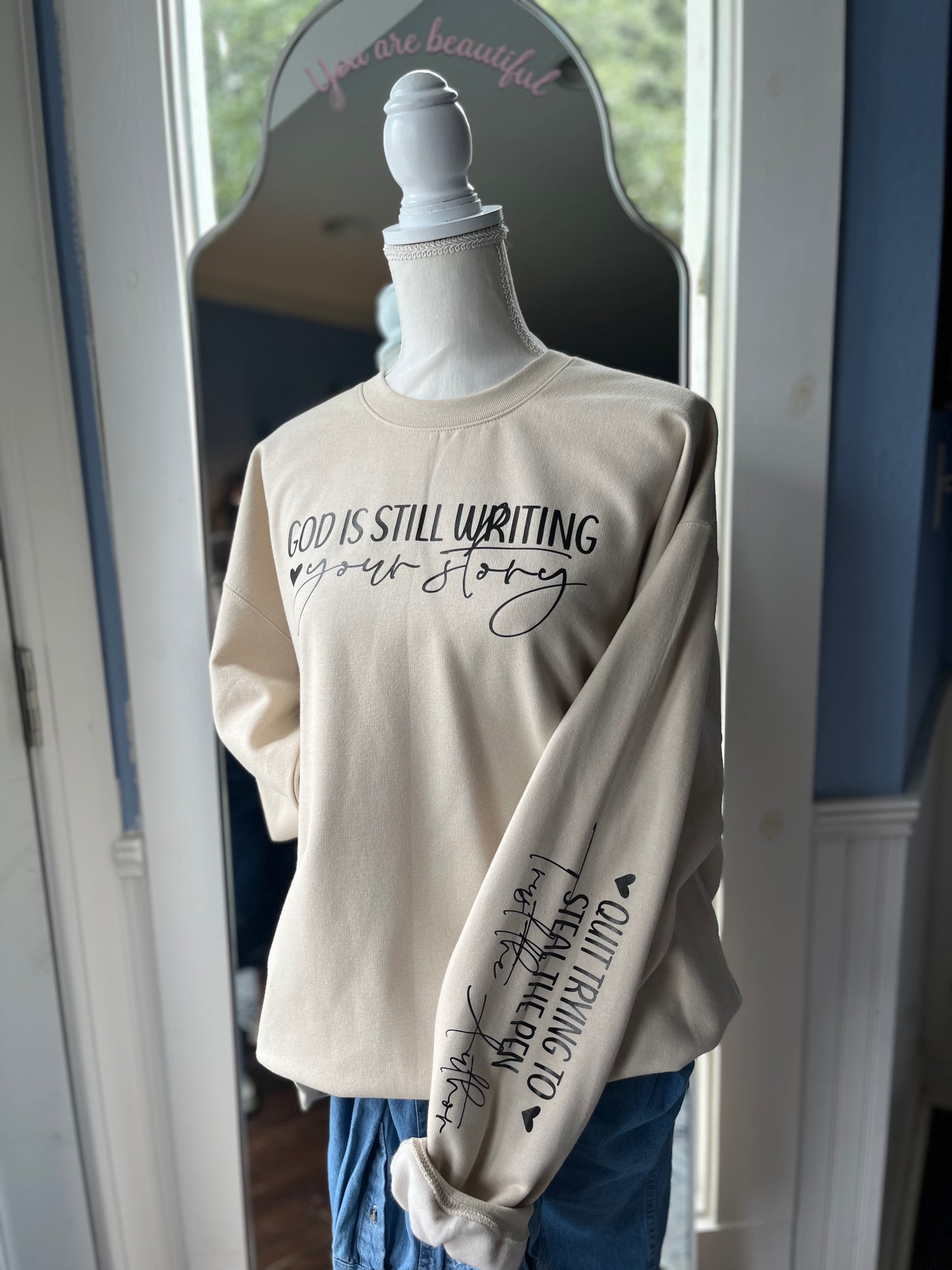 "God is still writing your story" Crew Neck Sweatshirt