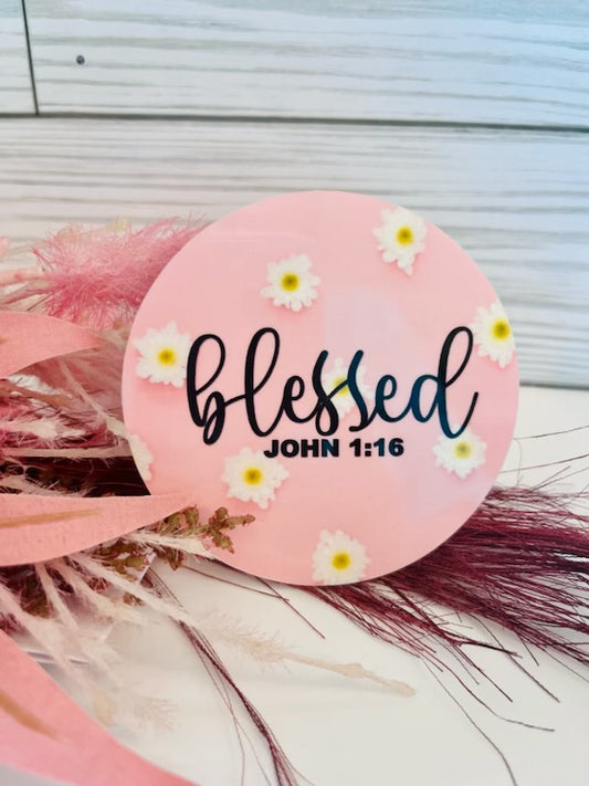 Blessed John 1:16 Sticker 3 inch