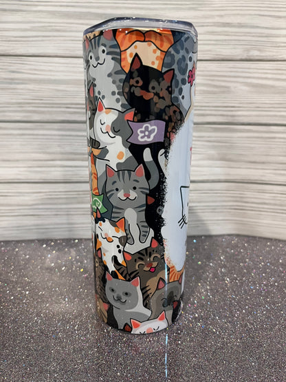 "All I need is this cat and that other cat..." 20oz Skinny Tumbler