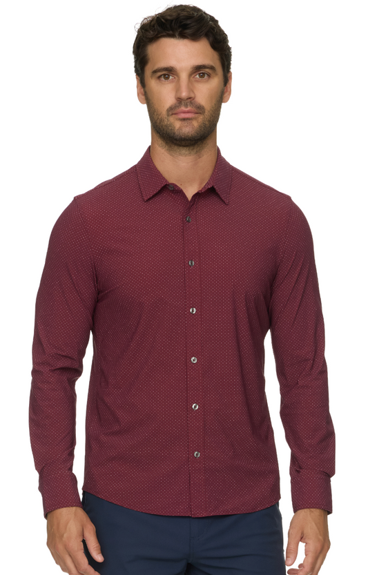Loretto Maroon Dot Button-Down
