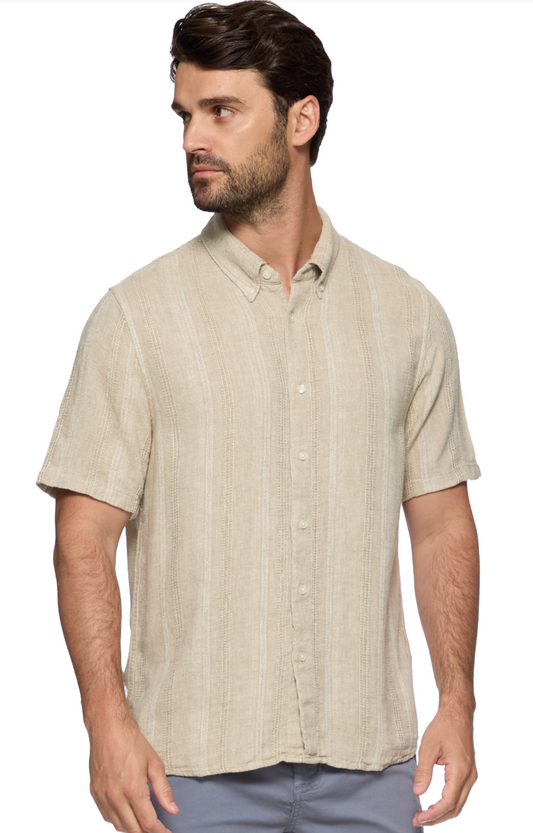 Oceanside Sand Linen-Blend Shirt