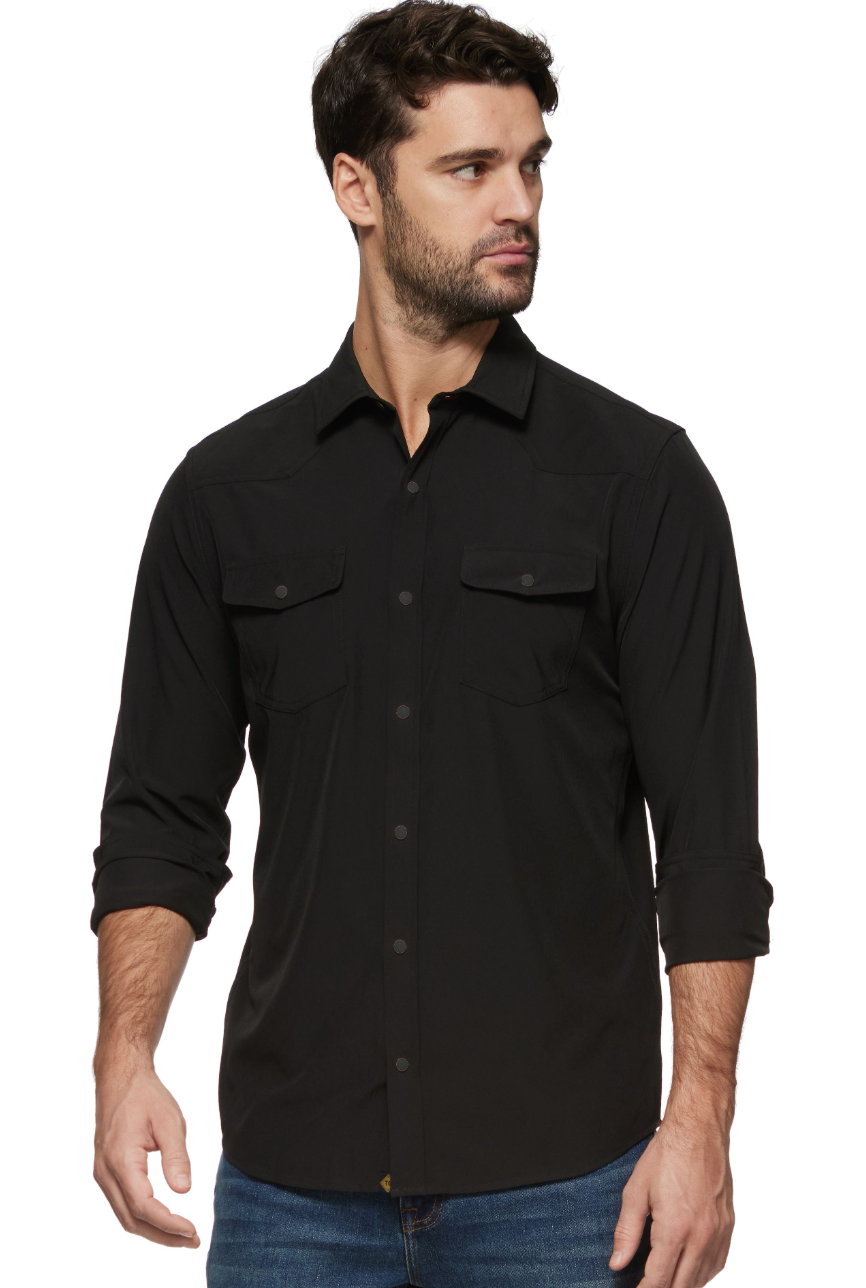 Longmont Black Performance Western Shirt
