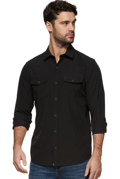 Longmont Black Performance Western Shirt