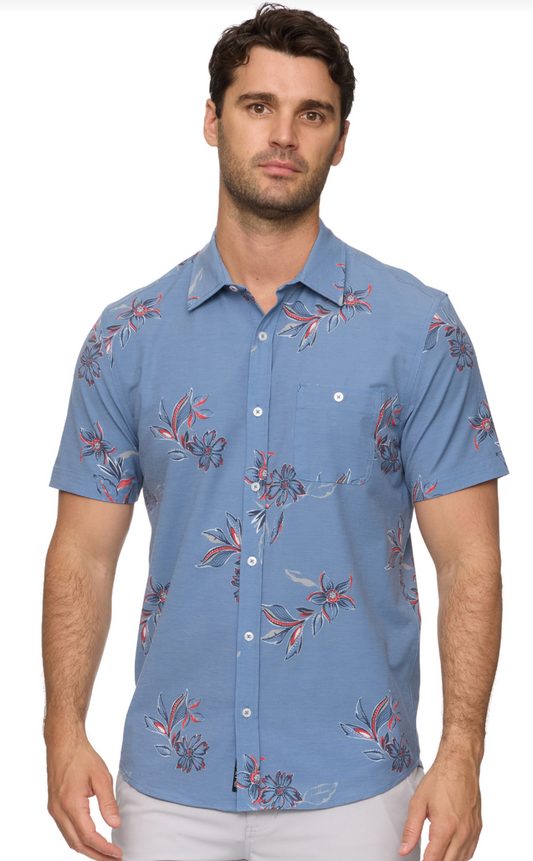 Ridgely Slate Blue Floral Shirt