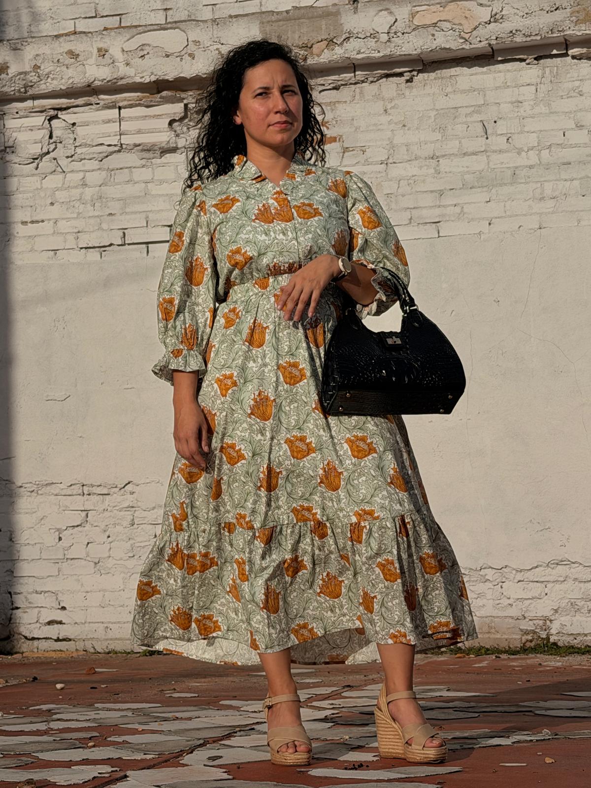 The Marigold Grace Pleated Dress
