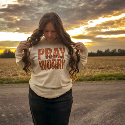 PRAY MORE, WORRY LESS | Autumn Long Sleeve Tee 🍂🤎