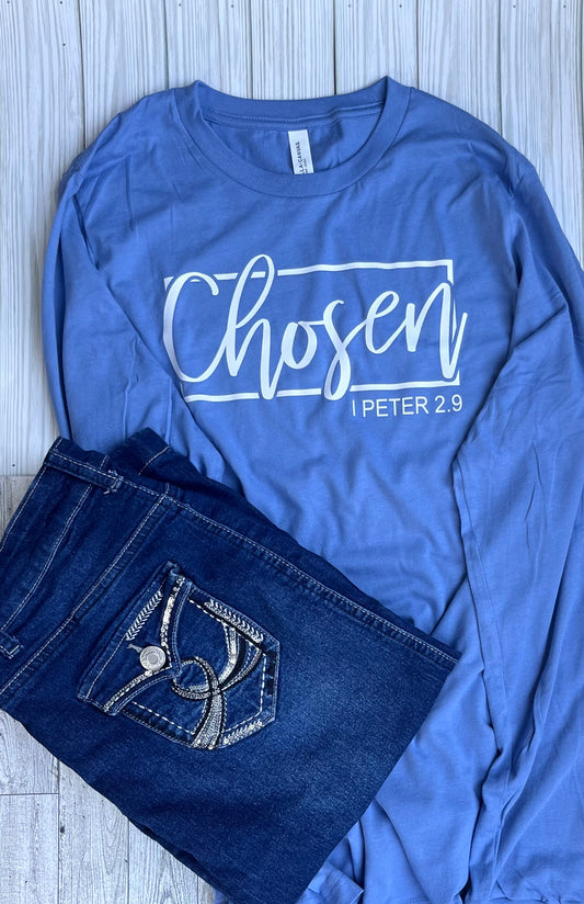 "Chosen" 1 Peter 2:9 Lavender Blue T-Shirt